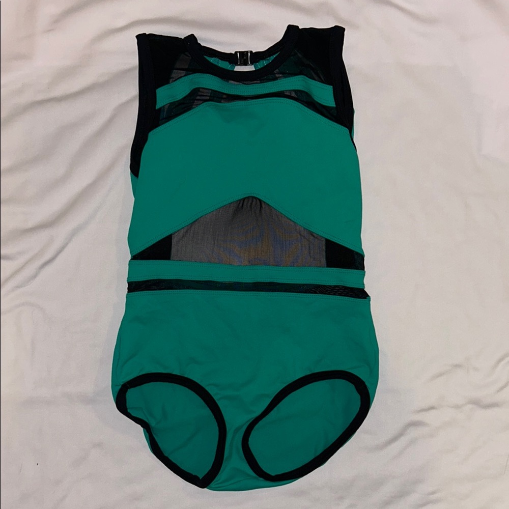 Green and Black Five leotard